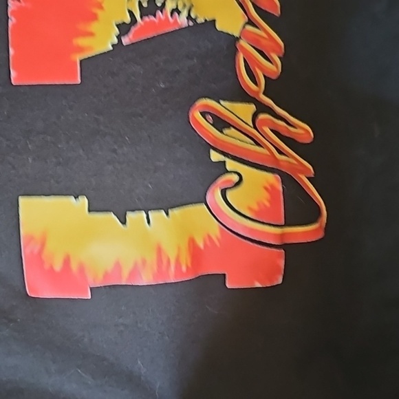 Gildan Black Short Sleeve Tee with Red and Yellow Superbowl Graphics NWOT - Picture 4 of 14